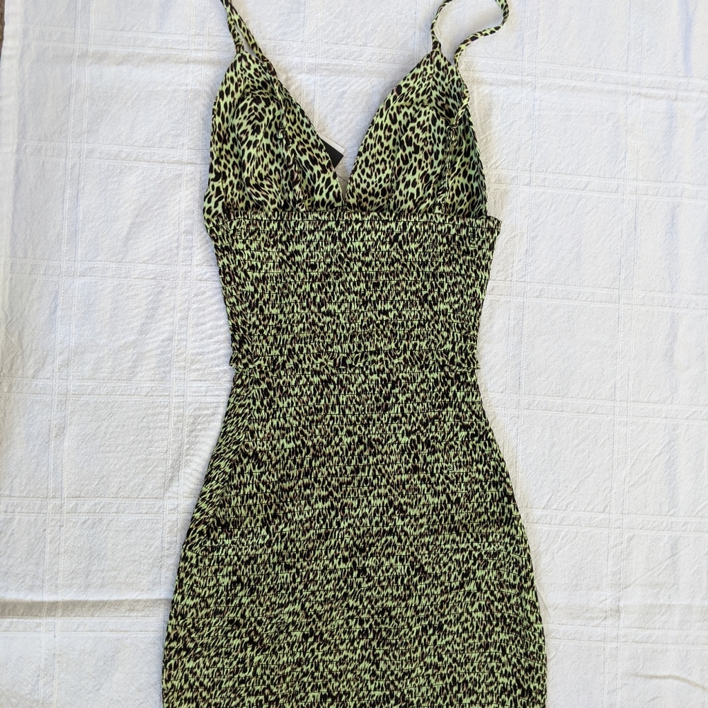 AFRM Lesley Smock Detail Mini Dress